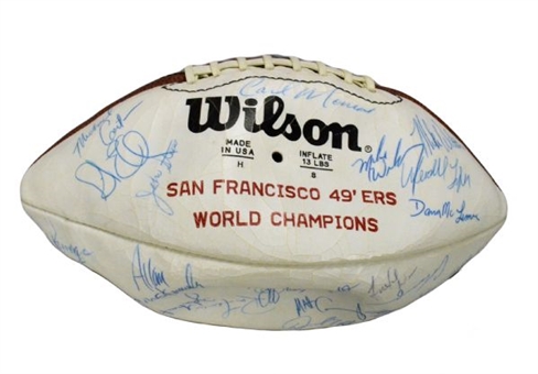 1984 Super Bowl XIX Champion San Francisco 49ers Team-Signed Football (33 Signatures including Montana, Lott and Rice) 